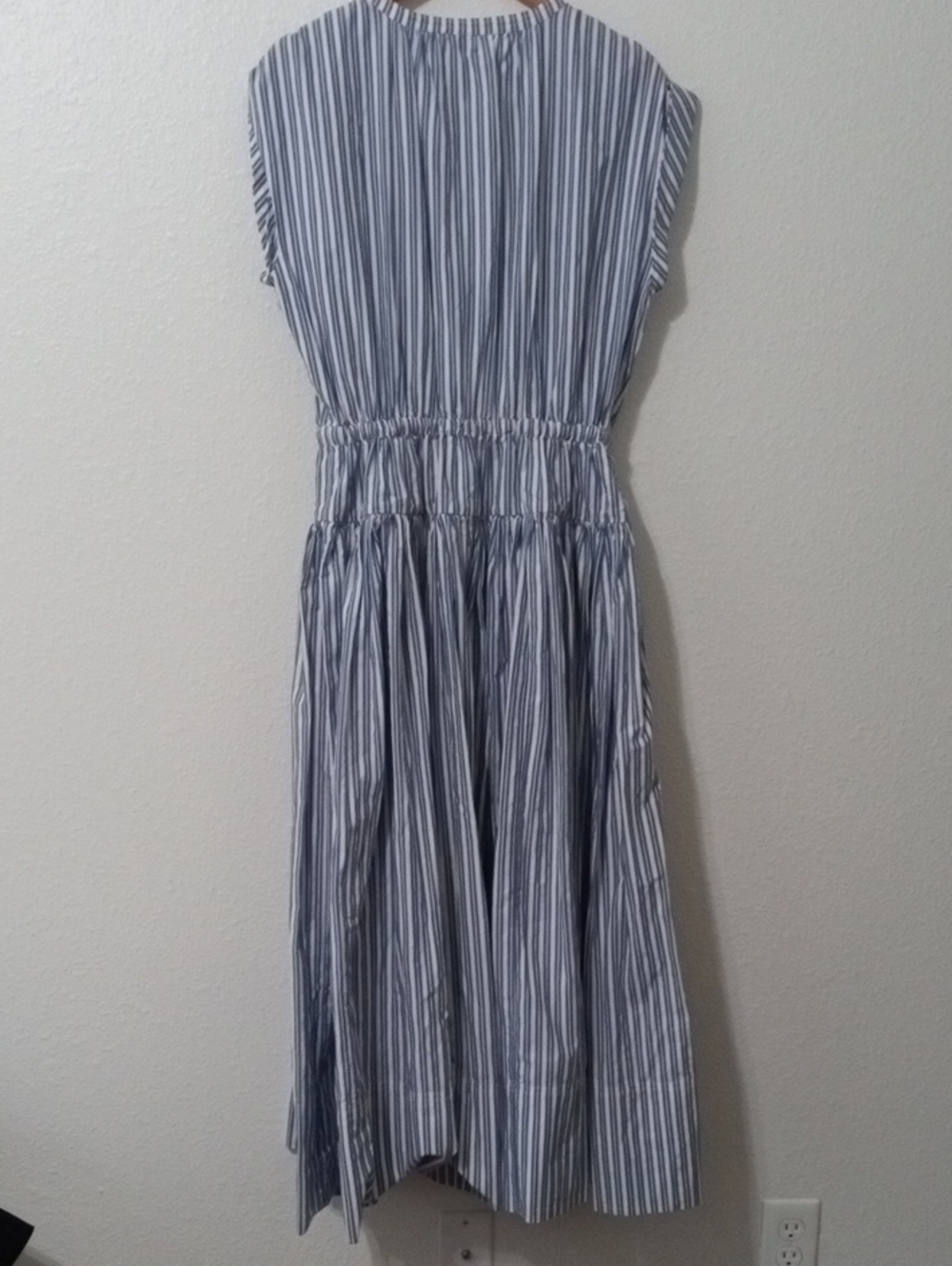 J. Crew Blue & White Vertical Stripe Maxi Dress - Picture 5 of 8